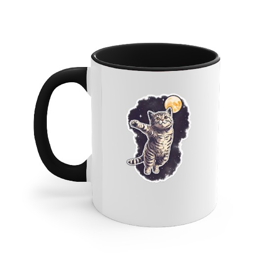Space cat Accent Mugs