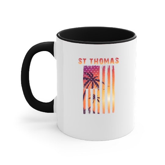 St Thomas Us Virgin Islands Patriotic Flag Accent Mugs