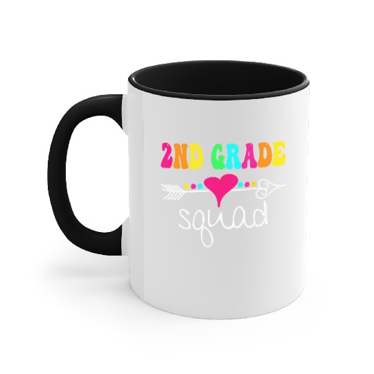 2nd Grade Squad Second Teacher Student Team Back Accent Mugs