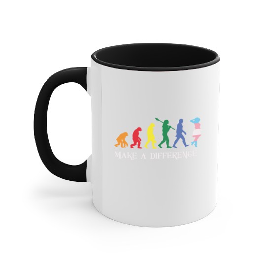Gay Pride LGBT Human Evolution Gay Accent Mugs