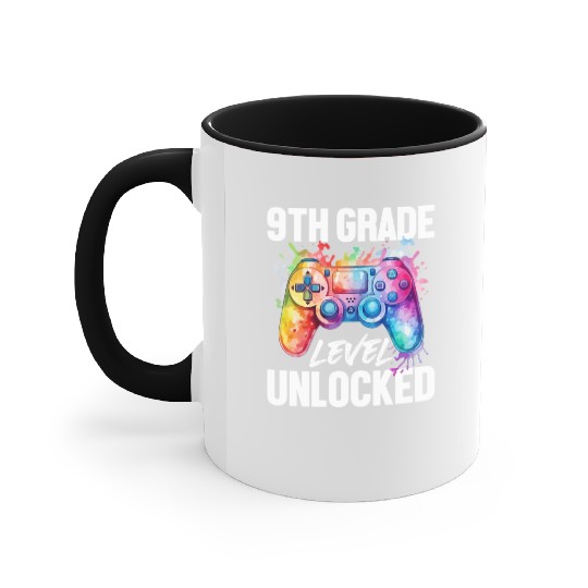 9th Grade Level Unlocked Back to School Video Game Accent Mugs