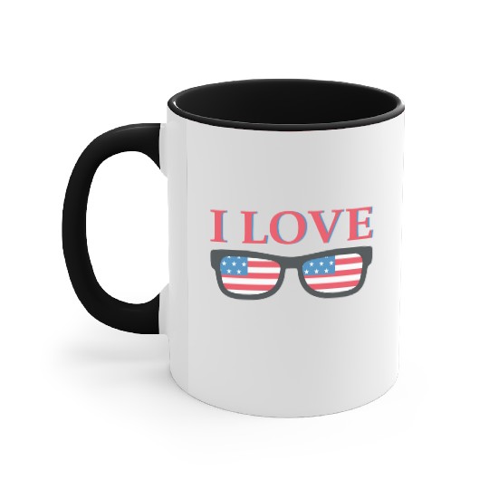 I Love America Accent Mugs