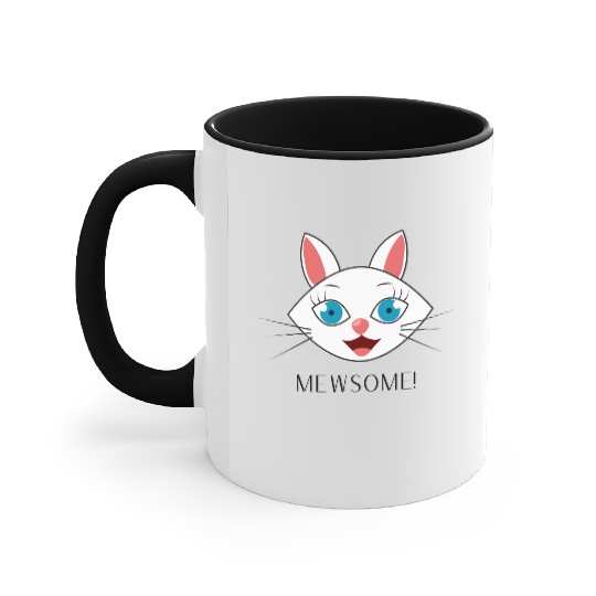 Mewsome White Cat Face Accent Mugs