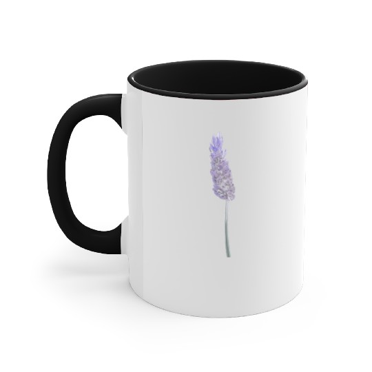 Lavender Flower Illustration Accent Mugs