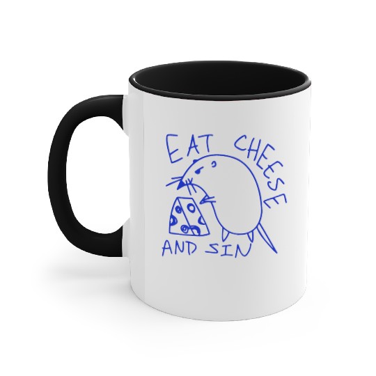 Eat cheese and sin Accent Mugs