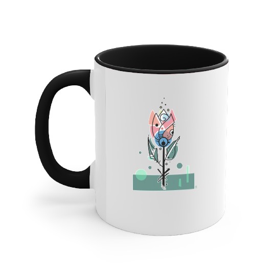 Retro Tulip Flower Accent Mugs