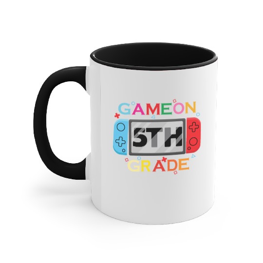 Back To School - Game On 5TH Grade Funny Gamer kid Accent Mugs
