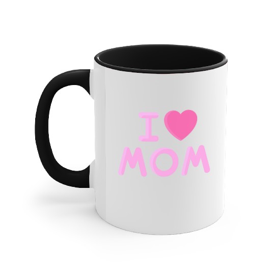 I Love Mom Mothers Day Accent Mugs
