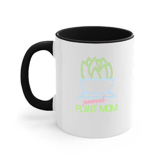 Proud Plant Mom Neon Style Accent Mugs