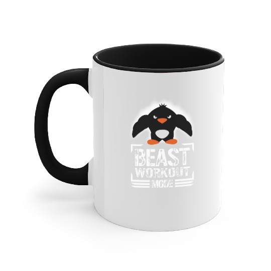 Penguin Biceps Beast Workout Mode Cool Bodybuilder Accent Mugs
