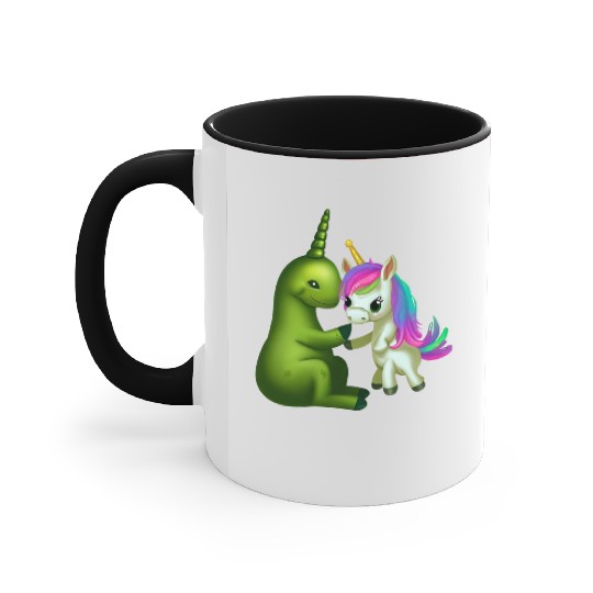 Friends from Other Worlds: Alien Meets Unicorn Accent Mugs