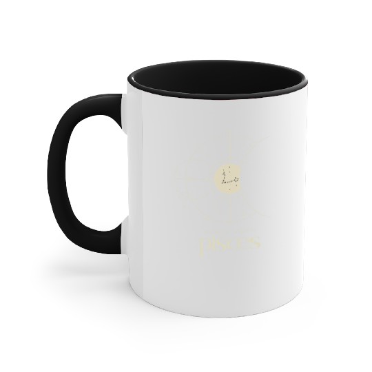 Minimalist Pisces Zodiac Astrology Moon Stars Accent Mugs