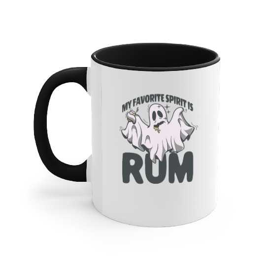 My Favorite Spirit Is Rum Halloween Rum Ghost Accent Mugs