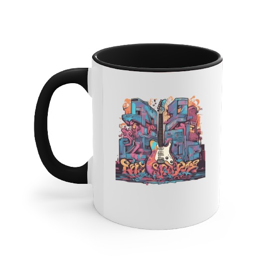 Graffiti Hip-Hop Guitar Accent Mugs