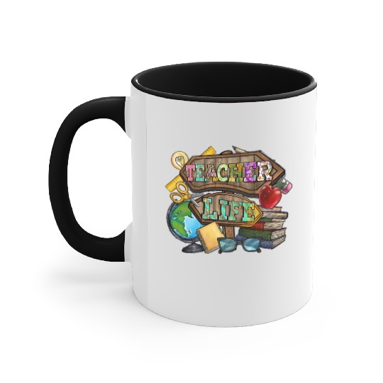 Teacher Life Accent Mugs