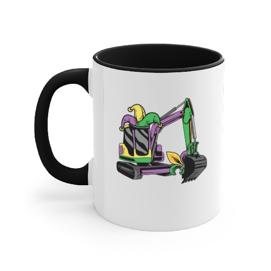 Excavator Mardi Gras Accent Mugs