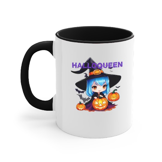 Hallo Light Blue Witch Accent Mugs