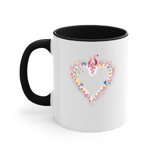 Gingerbread heart shape with icing and bow Accent Mugs