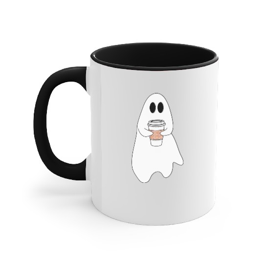 Ghost with latte Accent Mugs