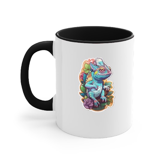 Chameleon kawaii Accent Mugs