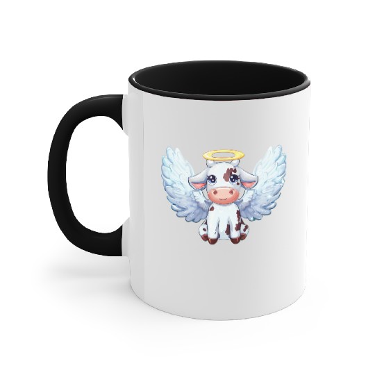 cow angel wings farm halo Accent Mugs