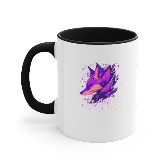 Vibrant Fantasy Fox Accent Mugs