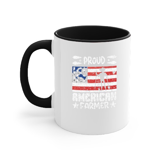 Proud american farmer quote Accent Mugs