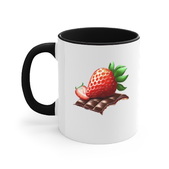 Sweet Temptation: Strawberry Meets Dark Chocolate Accent Mugs