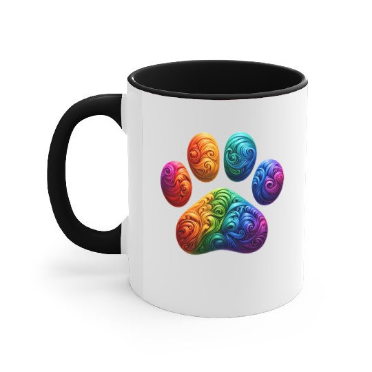 Colorful Paw Prints Edition Accent Mugs