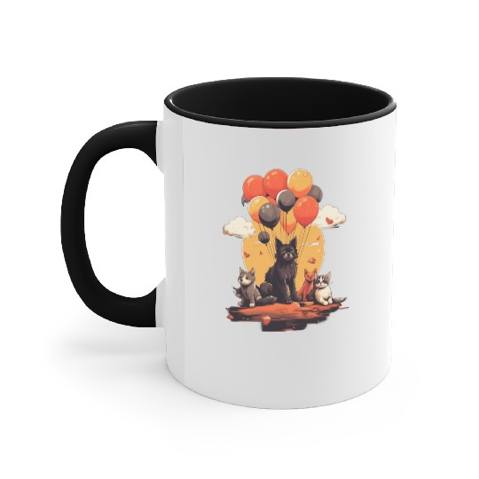 Cats, Dogs & Balloons Accent Mugs