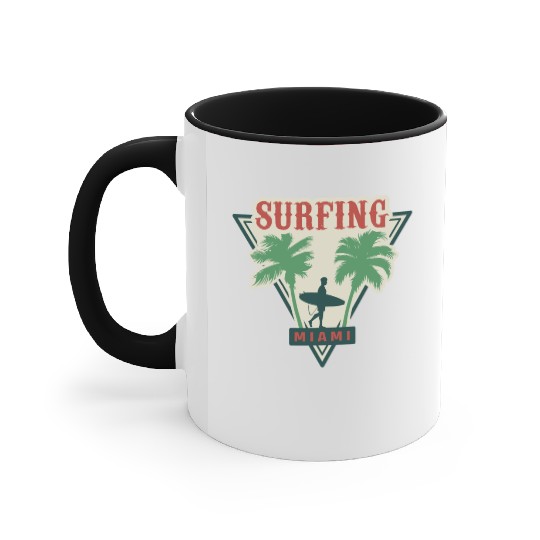 Surfing Miami Accent Mugs
