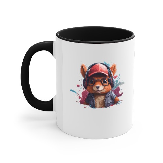 squirrel animal art I cool cute squirrel Accent Mugs