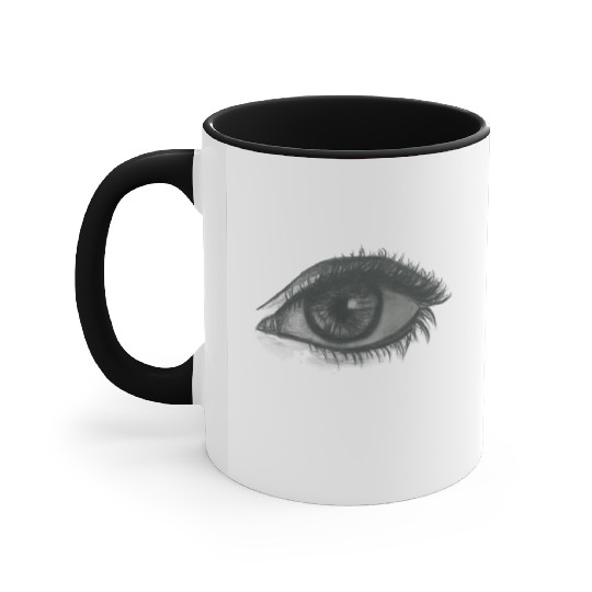 Eye sketch Accent Mugs