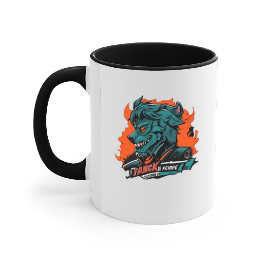 green Werewolf style Accent Mugs