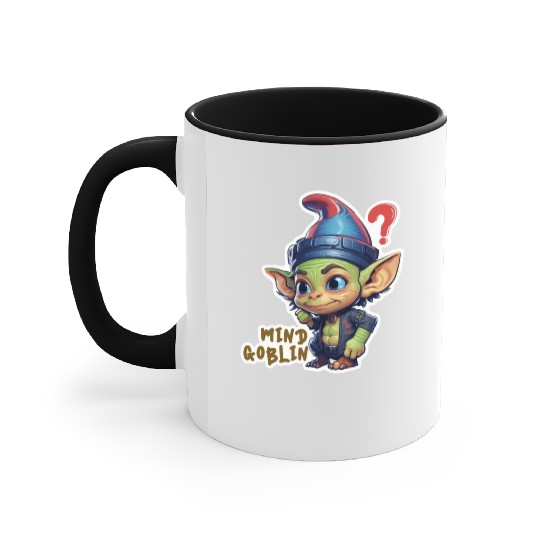 Funny Green Goblin Monster - Mind Goblin Deez Nuts Accent Mugs