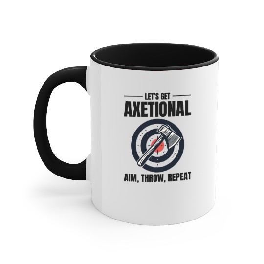 Axetional Axe Throwing Bullseye Aim Throw Repeat Accent Mugs