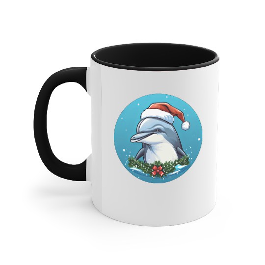 Dolphin Christmas Accent Mugs