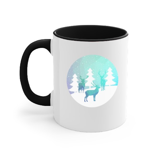 Deer Winter Forrest Accent Mugs