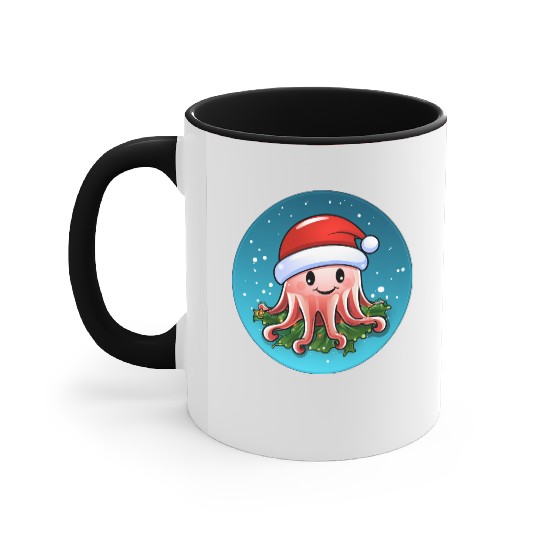 Jellyfish Christmas Accent Mugs