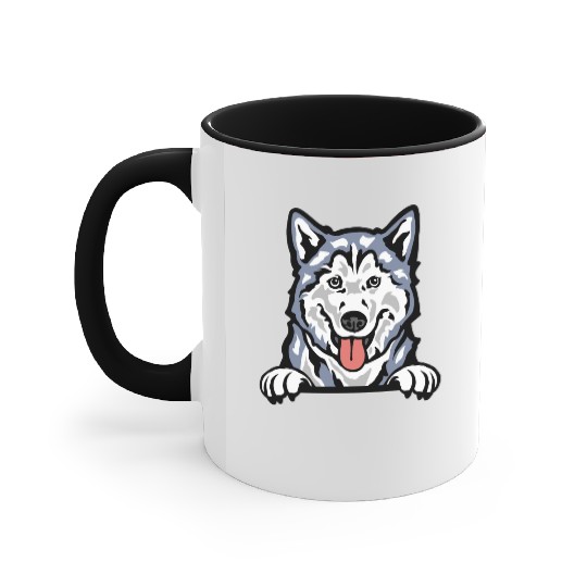 Colored Husky Chronicles: Arctic Elegance Accent Mugs