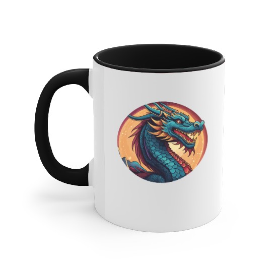 traditional Chinese dragon Accent Mugs