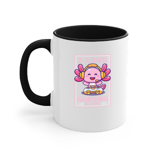 Gaming, Axolotl, Gaming, Video Game, Unicorn Gamer Accent Mugs