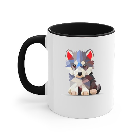 Geometric Wolf Cub Accent Mugs