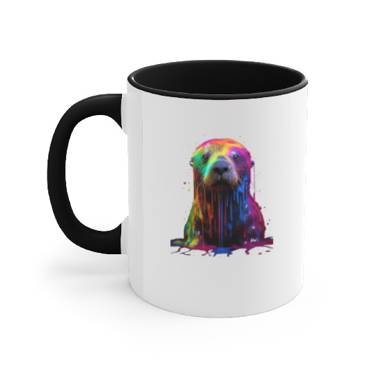 Rainbow Sea Otter Accent Mugs