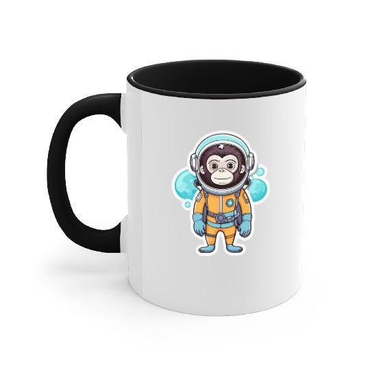 Monkey Ape Astronaut Illustration Accent Mugs