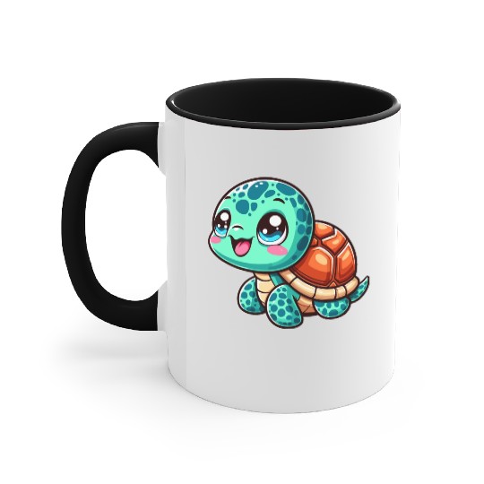 Graceful Sea Turtle Serenity Accent Mugs