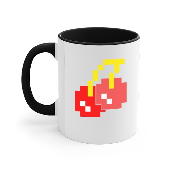 8 Bit Pixel Cherries 80s Video Game Halloween Accent Mugs