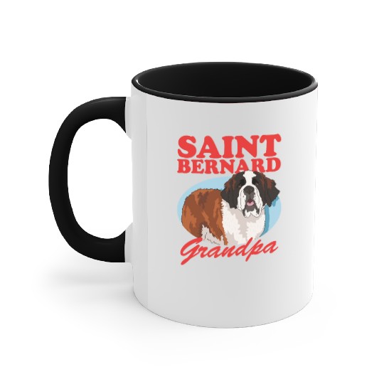 St. Bernhard Dog Saint Bernard Grandpa Accent Mugs