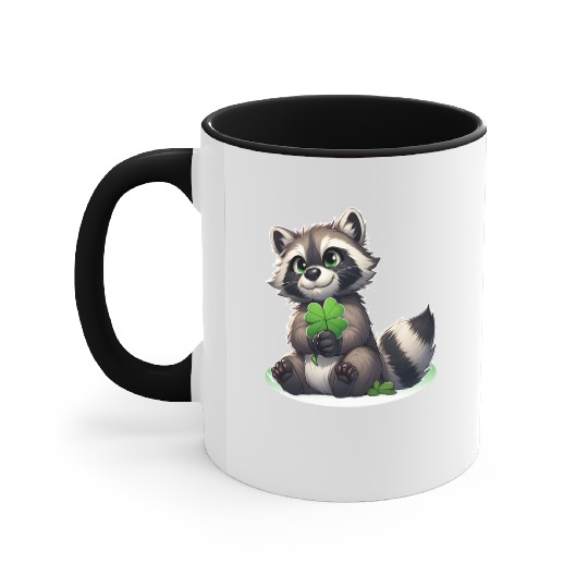 St. Patrick's Day Raccoon Revelry Accent Mugs
