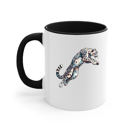 Snow Leopard Leopard White Leopard Accent Mugs